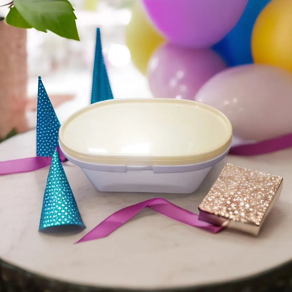 1000ml Oval Plastic Food Container - Lovello Ice Cream Packaging